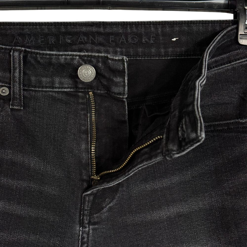 American Eagle SZ 32x34 Mens Skinny Flex Jeans Stretch Distressed Whiskered - Picture 4 of 11